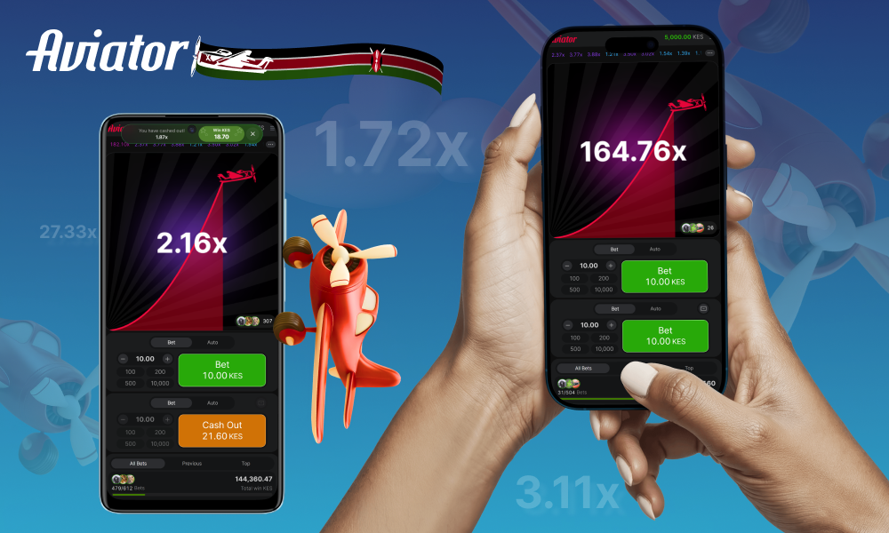 The Aviator app in Kenya allows players to play on their smartphones anywhere and anytime