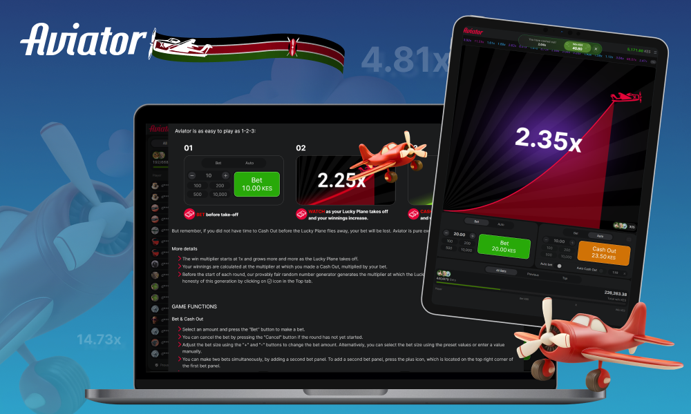 In the Aviator crash game in Kenya, players need to place a bet and withdraw their winnings before the plane crashes
